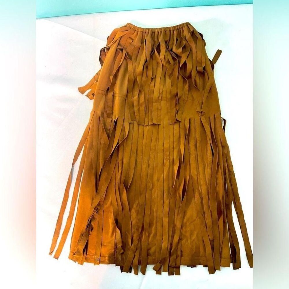 XXL dog brown dress with fringes‎